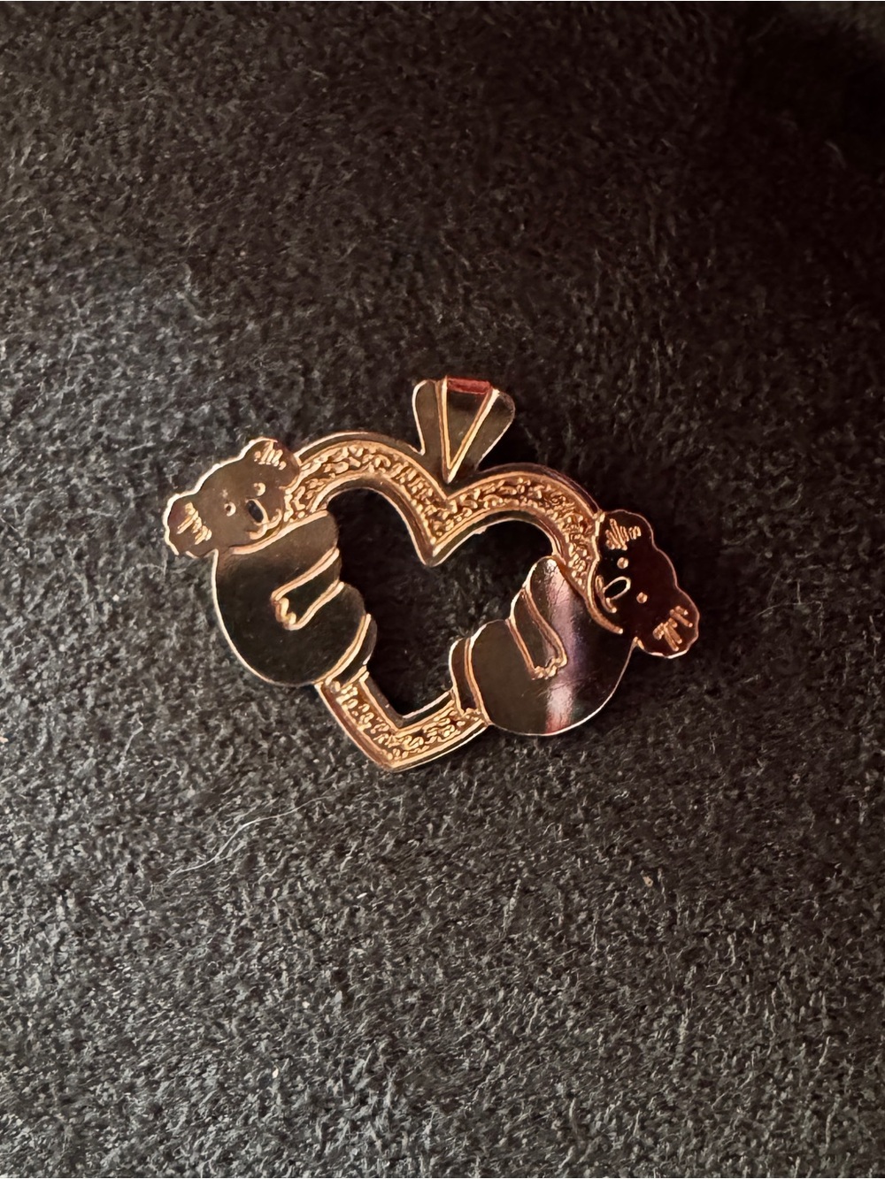 14k Gold Koala Heart Pendant